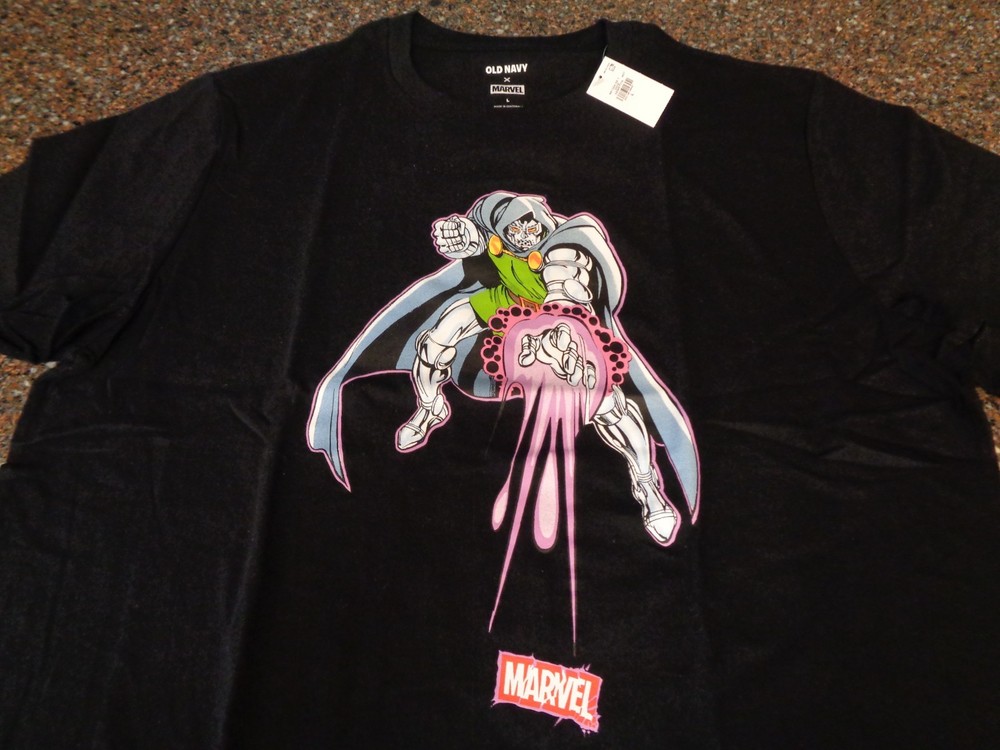 Marvel Doctor Doom Adult Large T-shirt SS Black Dr. NWT