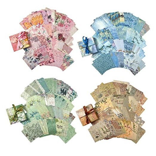 400 PCS Vintage Scrapbook Paper DIY Journaling Supplies Decorative Paper 3