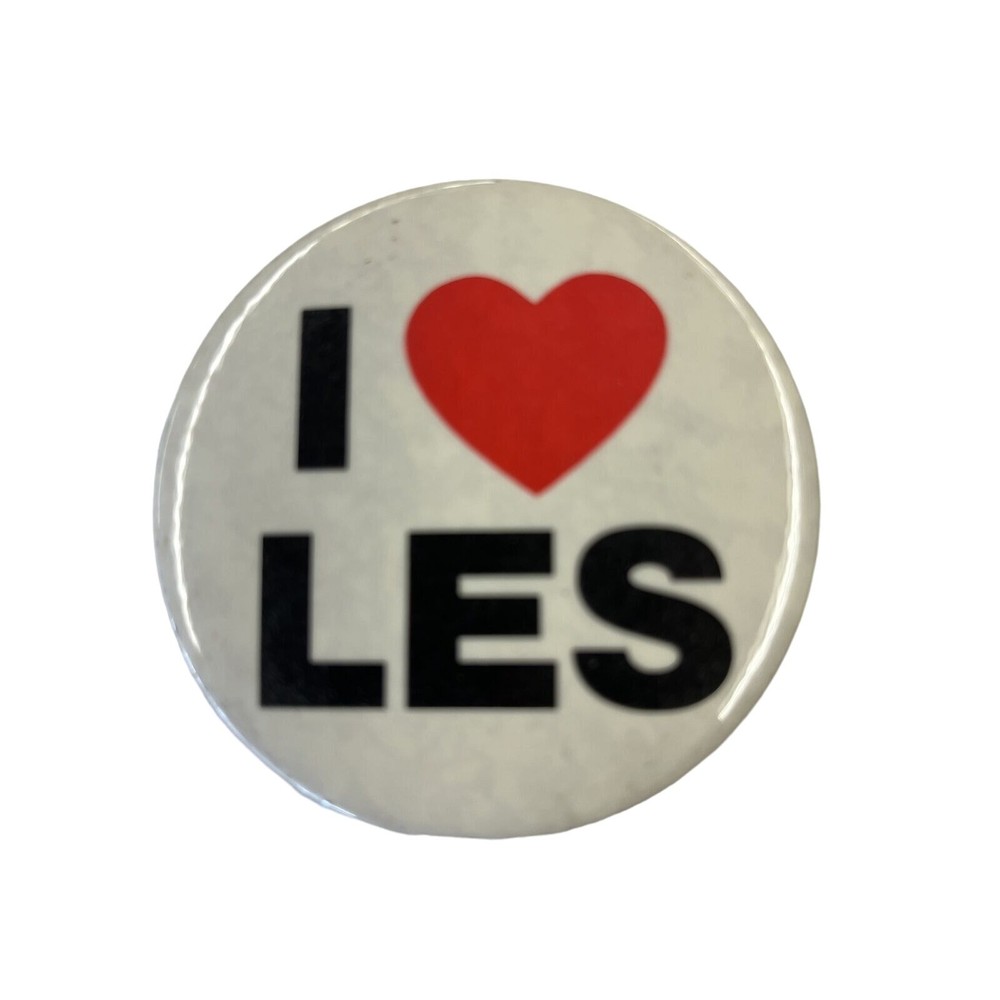 I Love Les Vintage 1980s Pinback Button