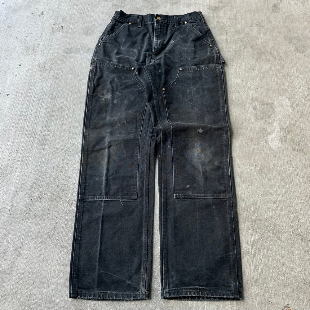 Vintage Y2K Carhartt black double knee work wear carpenter pants