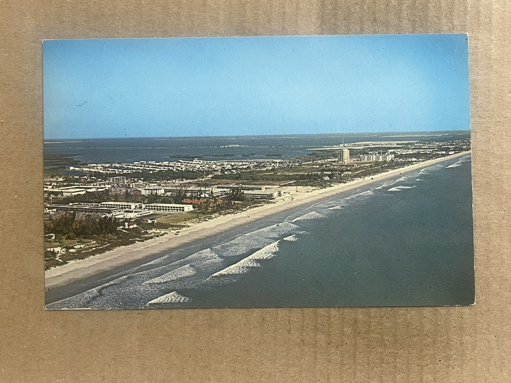 Postcard Cocoa Beach FL Florida Aerial View Coast Vintage PC