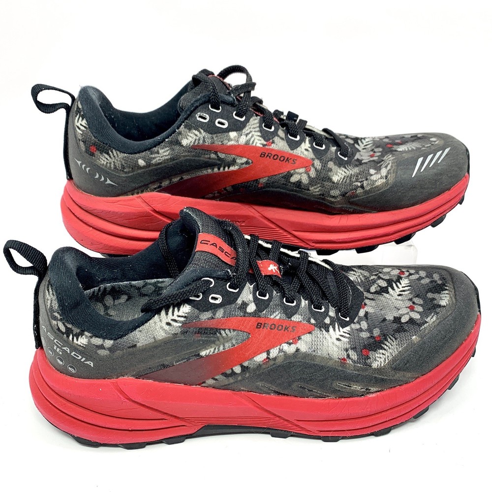 Brooks Cascadia 16 Shoes Womens Size 10.5 Black Floral Trail Running 1203631B008
