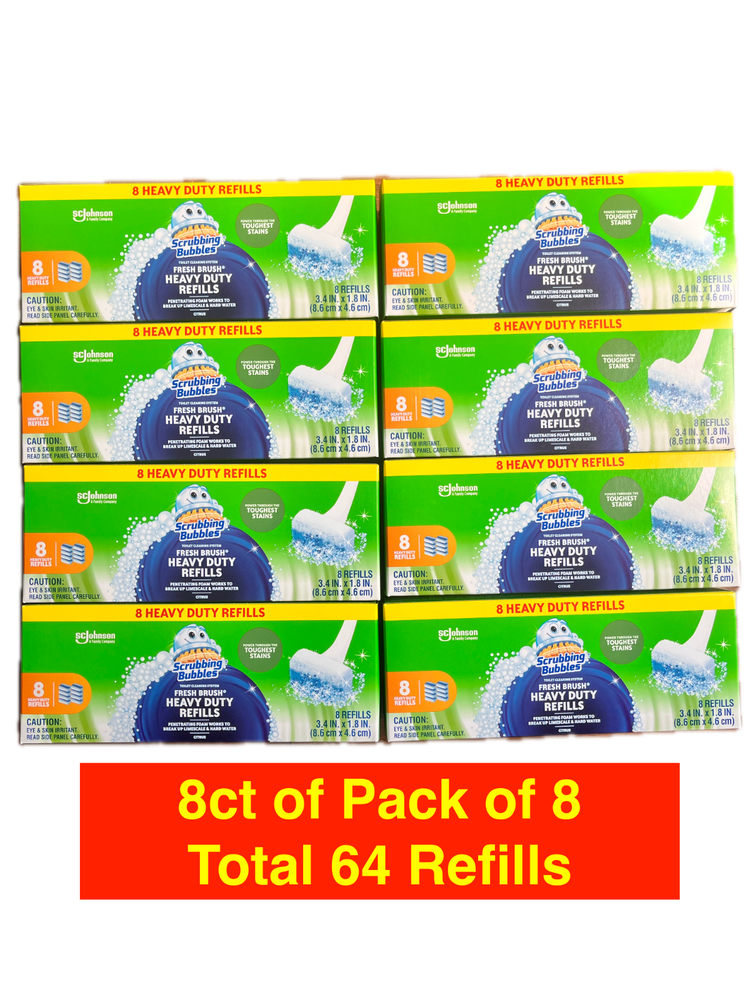 64 Refill Pads for Scrubbing Bubbles Fresh Brush Citrus Toilet Cleaner