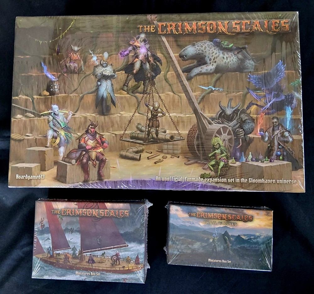 The Crimson Scales + Miniatures + Trail Of Ashes Miniatures. All New In Shrink.