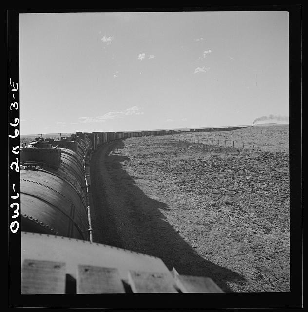 Buchanan New Mexico 1943 Atchison Topeka Santa Fe Railroad Curve Freight Train