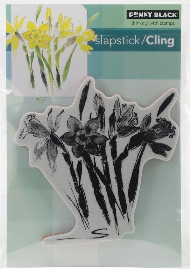 New Penny Black RUBBER STAMP DAFFODIL DANCE  flower SPRING free USA ship