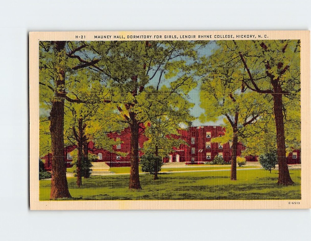 Postcard Mauney Hall Dormitory For Girls Lenoir Rhyne College North Carolina