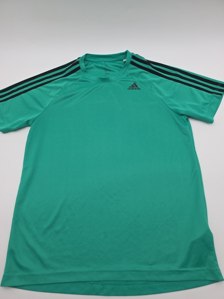 Adidas T-shirt Men M Green Graphic Print Logo Tee. #45202