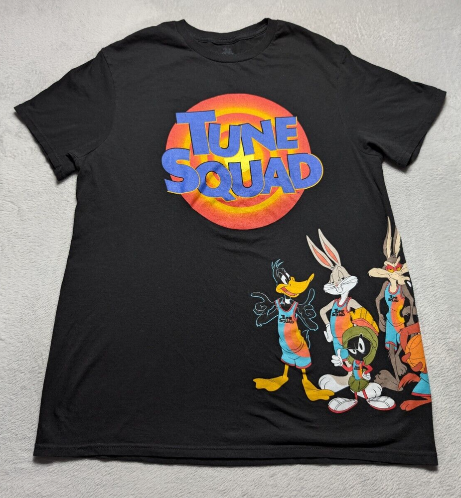 Space Jam Tune Squad T-Shirt Medium Black Looney Tunes Cast