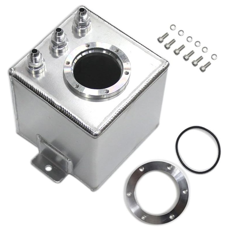 2L Aluminum High Flow Swirl Fuel Surge Pot Tank AN6 For 044 External Fuel Pump