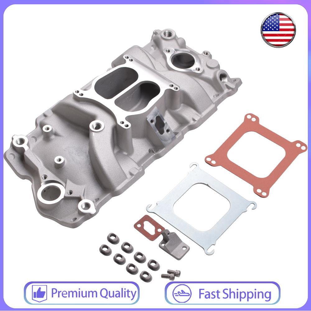 High-Performance Aluminum Dual Plane Intake Manifold for Chevy 267-350 Small Block Engines