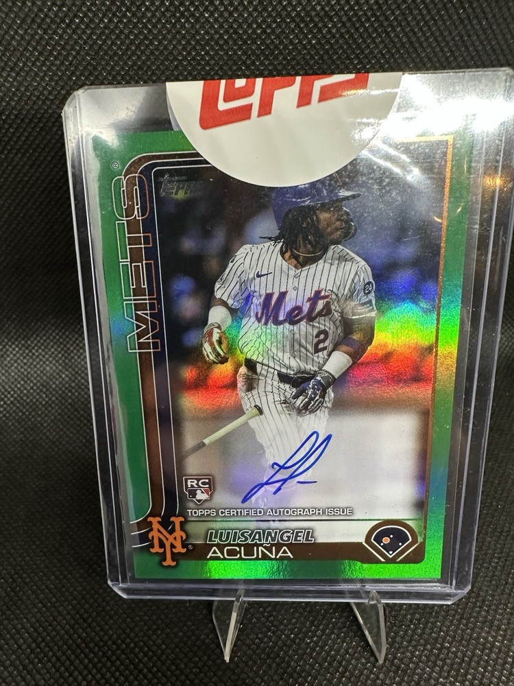 2025 Topps Series 2 Baseball Luisangel Acuna Real One Green Rookie Auto /99 Mets