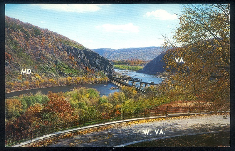 Vintage Famous HILLTOP HOUSE Postcard - View from Front Porch - Harpers Ferry WV