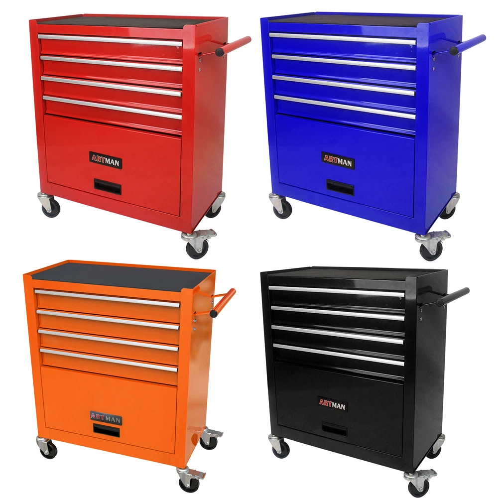 4 Drawers Rolling Tool Box Cart Chest Tool Garage Storage Cabinet with Wheels US
