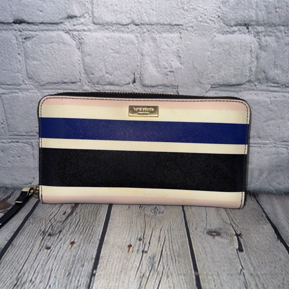 Kate Spade Striped Zip Around Wallet