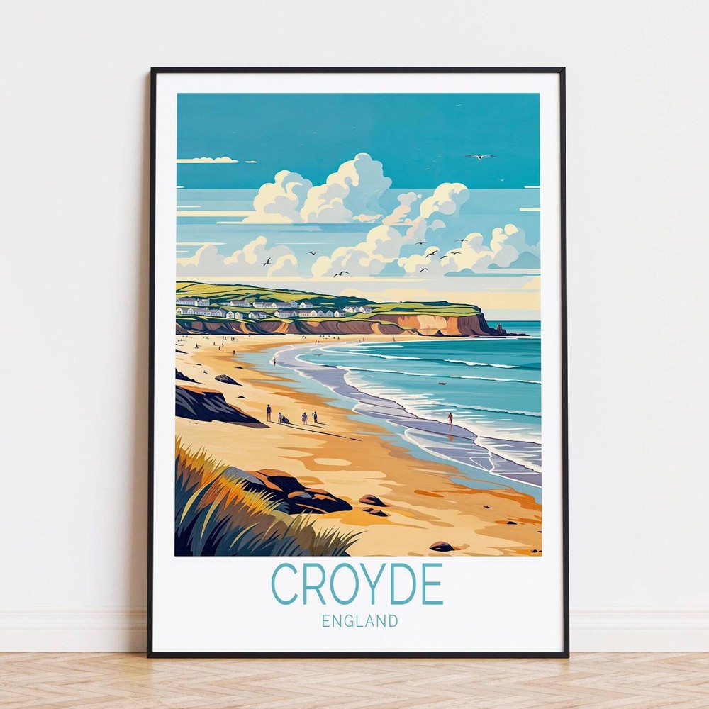 Croyde England Travel Poster England Wall Art England Coast Poster Croyde