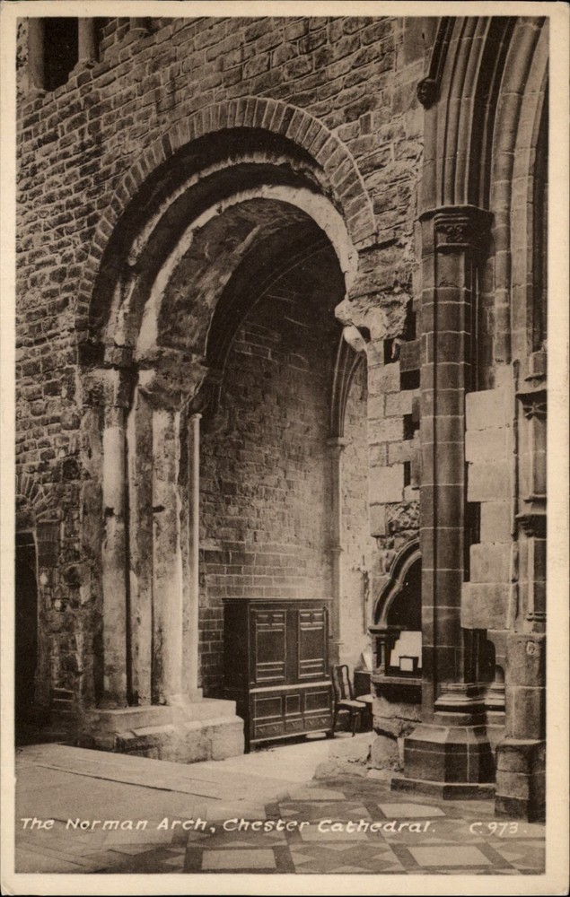 Norman Arch Chester England Greetings From vintage postcard s147