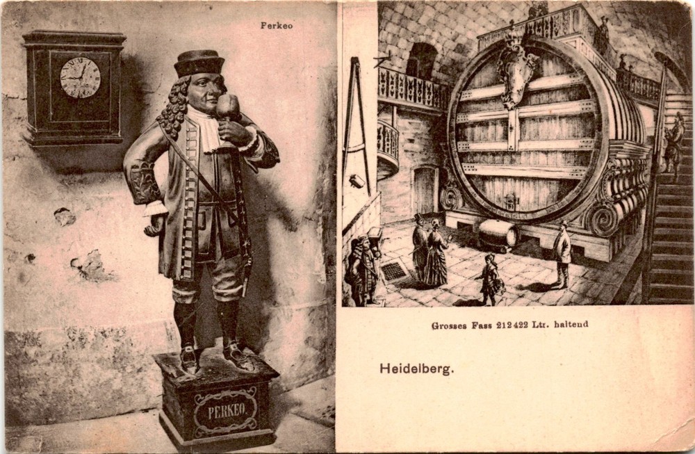 Perkeo, Grosses Fass, Heidelberg, Karl Küstner, 1957 Postcard