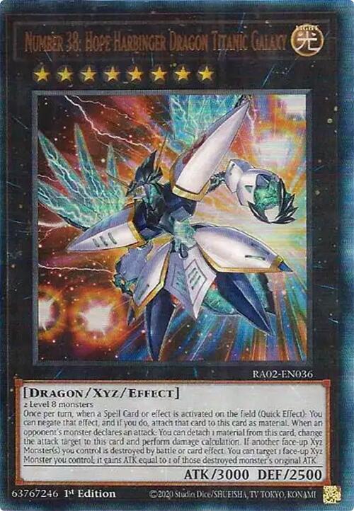 Number 38: Hope Harbinger Dragon Titanic Galaxy (PUR) RA02-EN036 25th Anniversary Rarity Collection II 1st Edition
