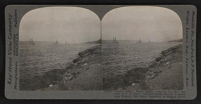 Hudson River New York 1919 U.S. Fleet Return Naval Review Battleships