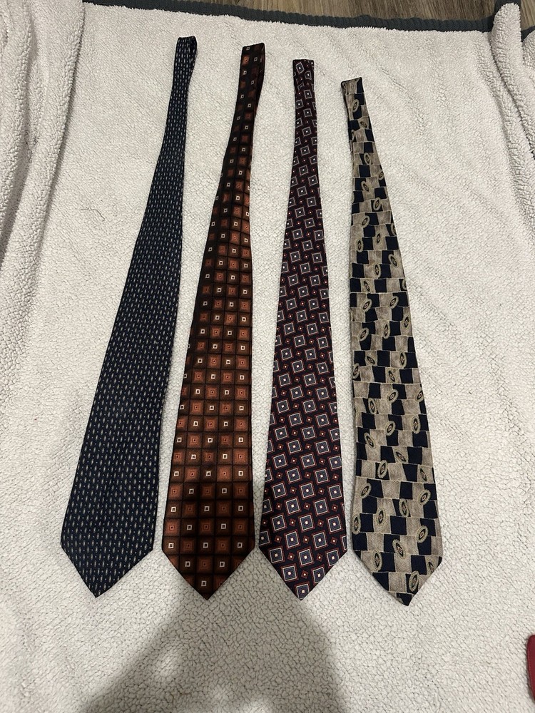 Bundle of 100%Silk Necktie From Difference Maker and  Brands Lot of 4 Vintage