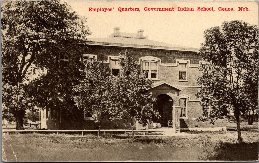 1914 Genoa Nebraska Government Indian School Employees Quarters Postcard