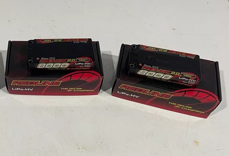 Lot Of 2 GENS ACE 1-cell 1S 8000mah Hard Case Shorty LiPo Battery pack Pan Car-image