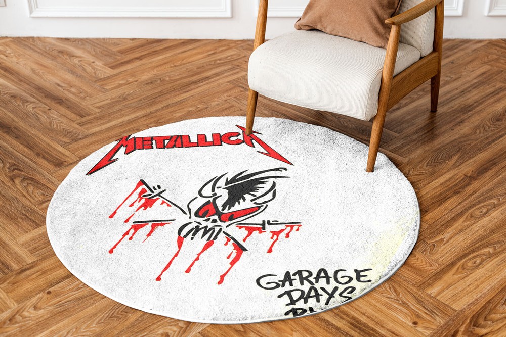 Metallica Rug Garage Days Part Ii Album Art Round Rug Home Decor Fan-made