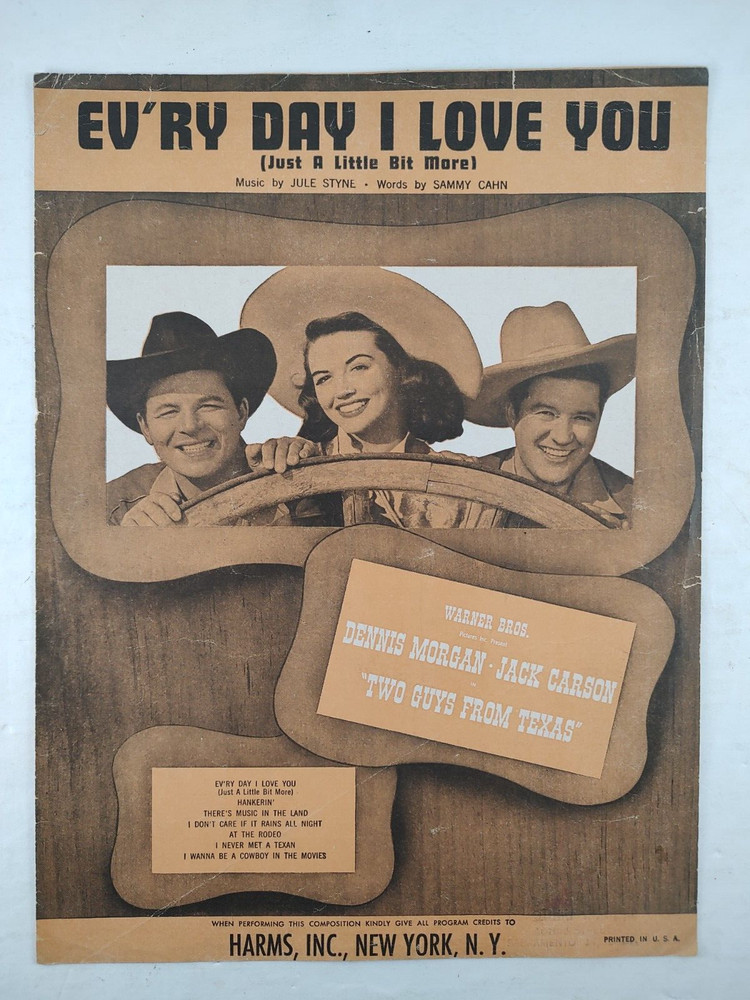 Ev'ry Day I Love You - 1948 sheet music - from film 