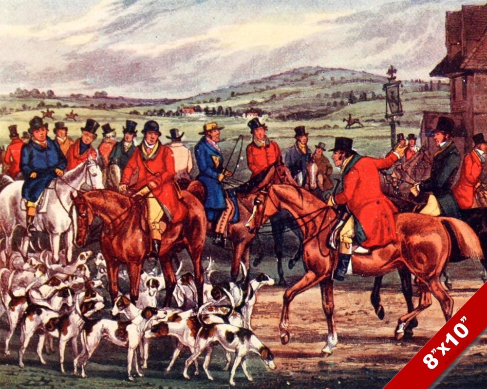 YORKSHIREMEN FOX HUNT HORSE EQUESTRIAN HUNTING ART PAINTING REAL CANVAS PRINT