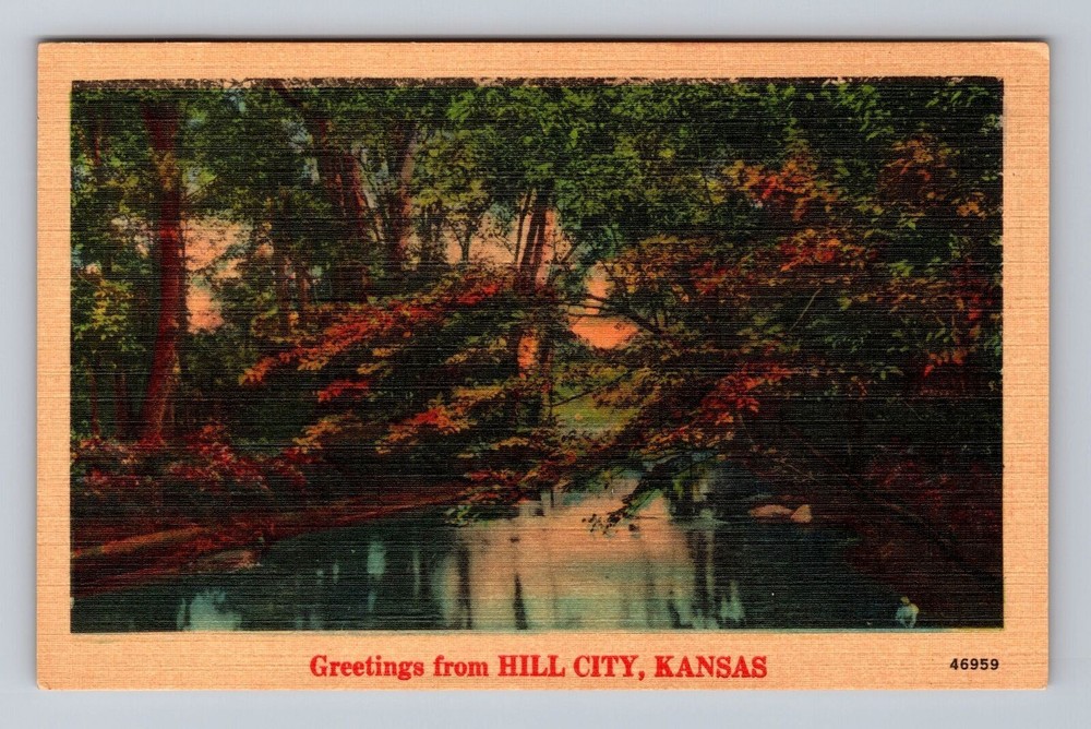 Kansas KS Hill City Scenic Greetings Vintage Postcard