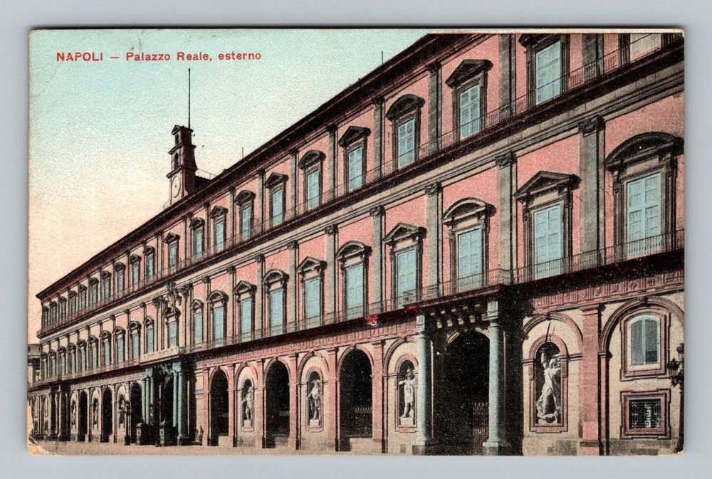 Italy- Naples Royal Palace Exterior Souvenir Postal Old Card Vintage Postcard