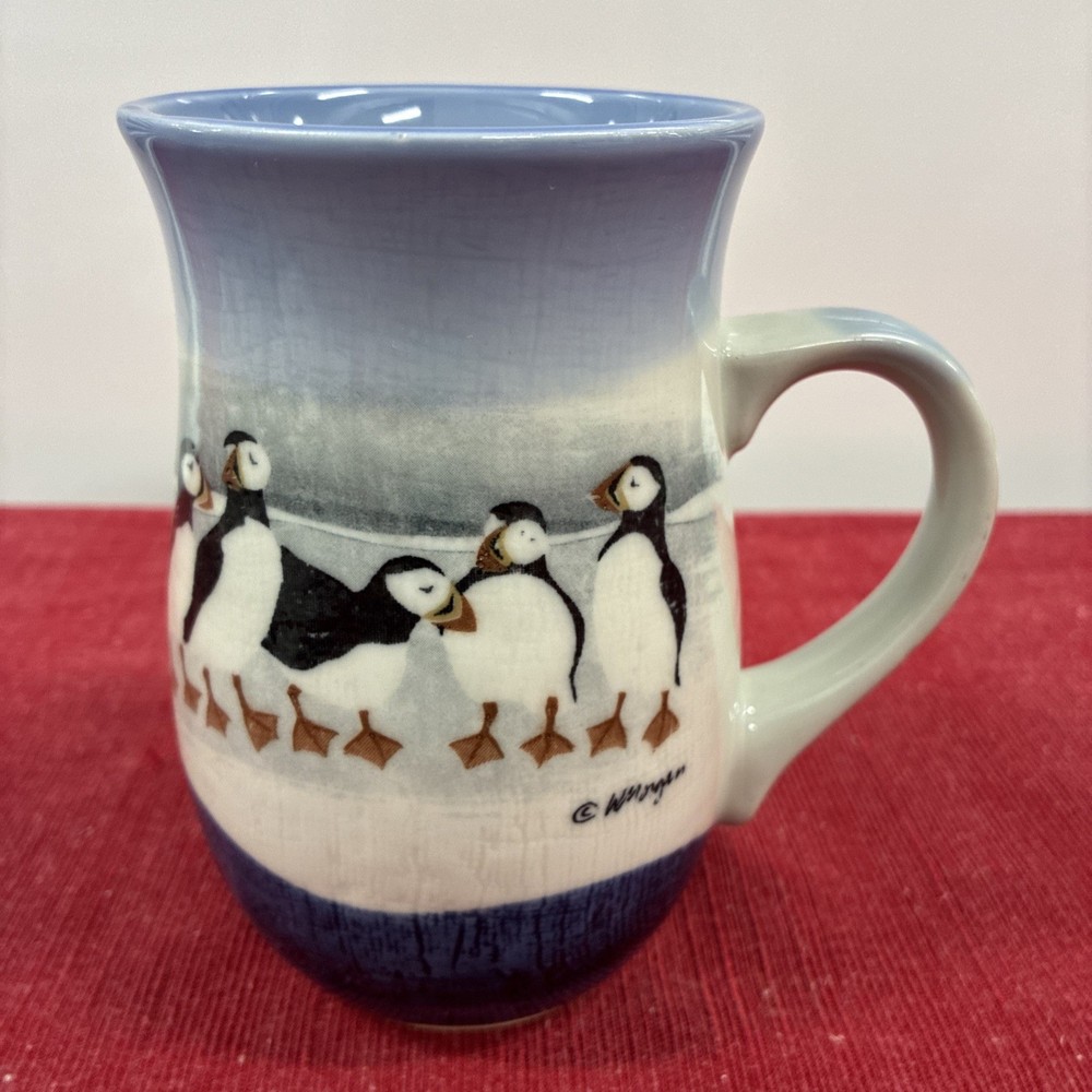 Vintage Otagiri Puffin Stoneware Mug Wendy Morgan Design