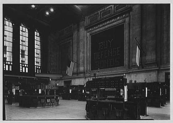 Photo:New York City NY 1942 New York Stock Exchange trading floor Broad St