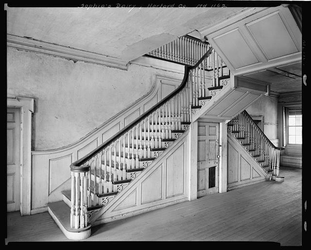 Photo:Harford County Maryland Sophia's Dairy Interior Staircase 1930s