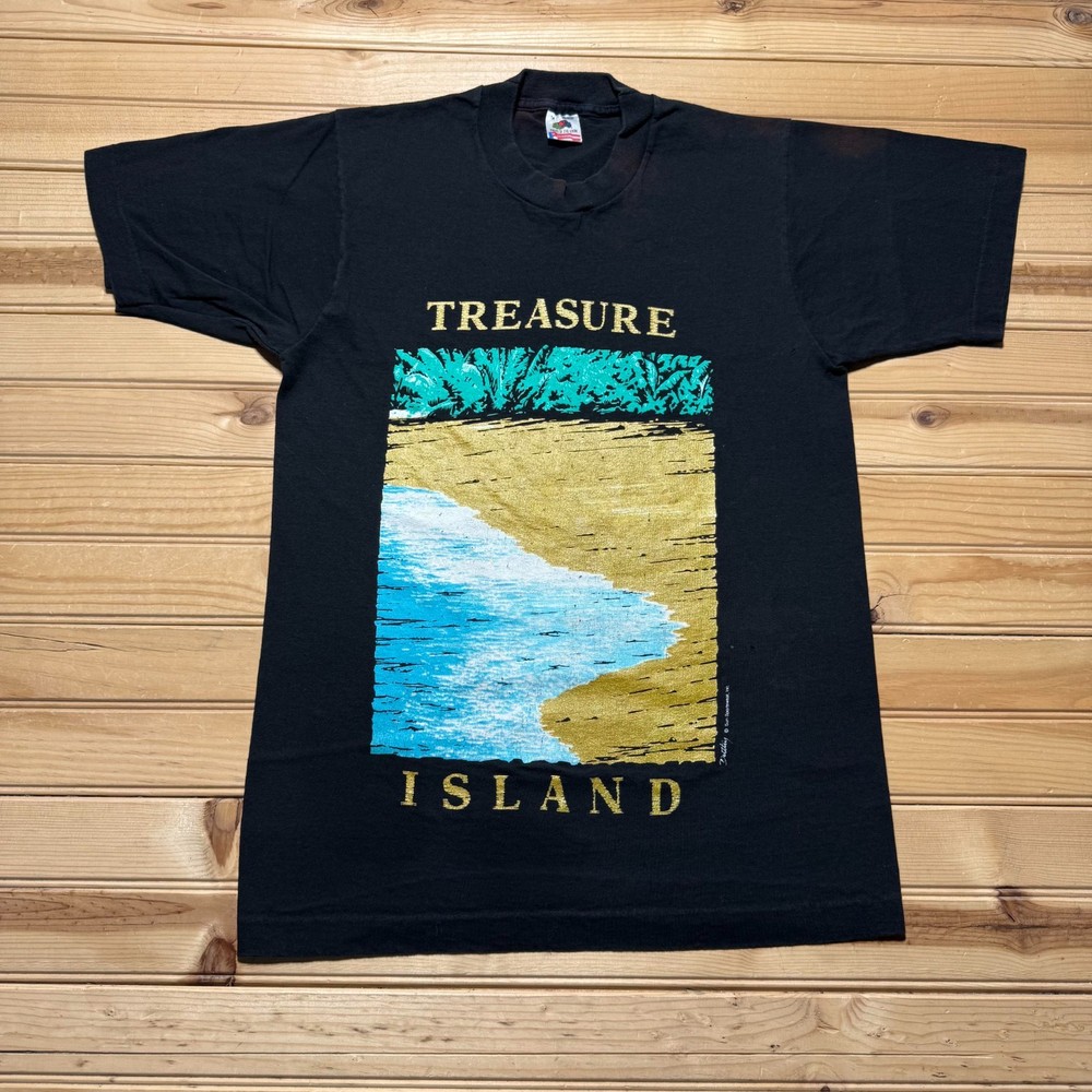 Vintage 90s Treasure Island Beach Tropical Vacation Souvenir T-Shirt USA Medium