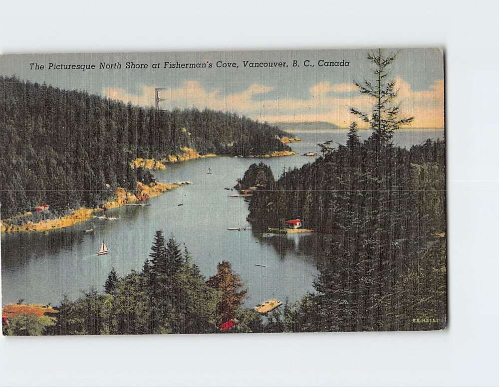 Postcard Picturesque North Shore Fisherman's Cove Vancouver BC Canada