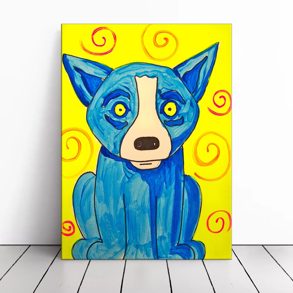 Louisiana artist George Rodrigue and his “Blue Dog” paintings.HD print on canvas