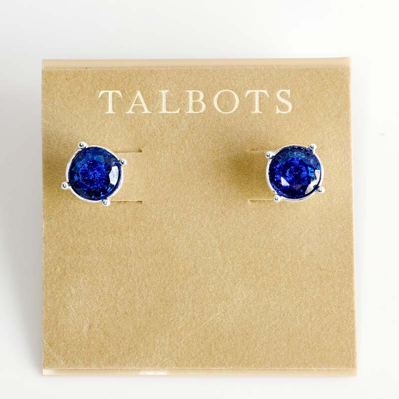New Talbots Crystal Round Stud Earrings Gift Fashion Women Party Holiday Jewelry
