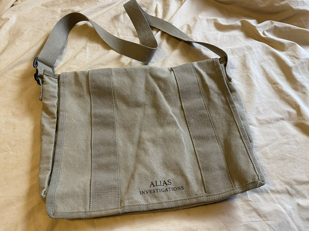 Atlas Invesigations Canvas  Tote  Book Bag  14 X 10 X 2  46 In Strap  Pre-Owned