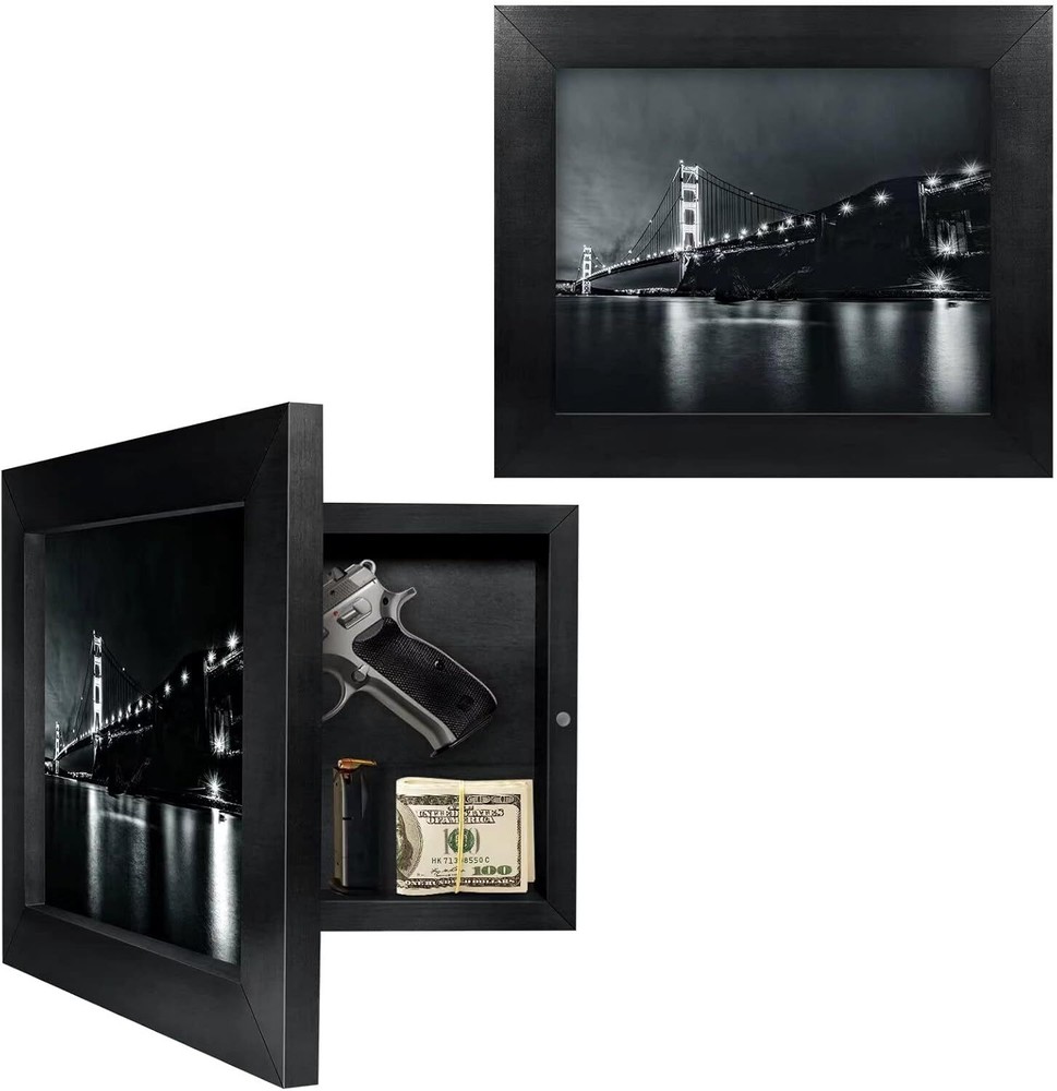 Hidden Gun Storage, Concealment Safes for Pistols, Secret Decor Black