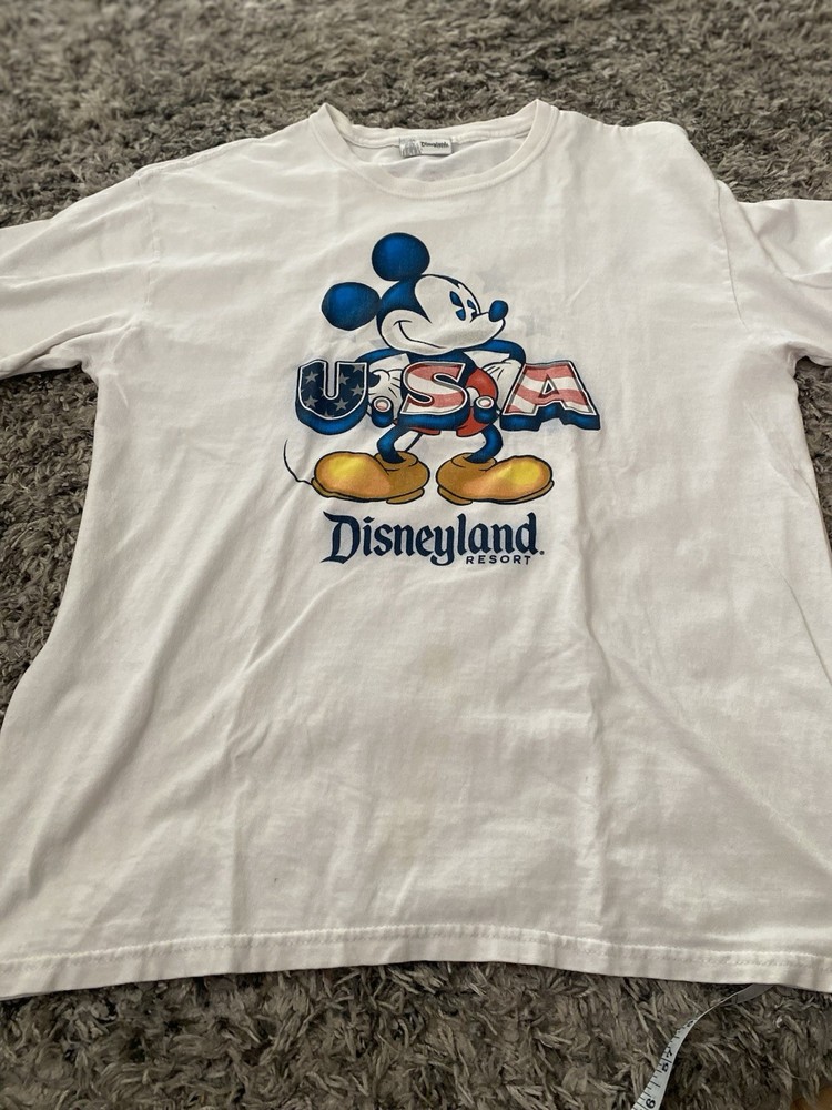 Disneyland Resort Mickey Mouse USA White T-Shirt L Adult Unisex