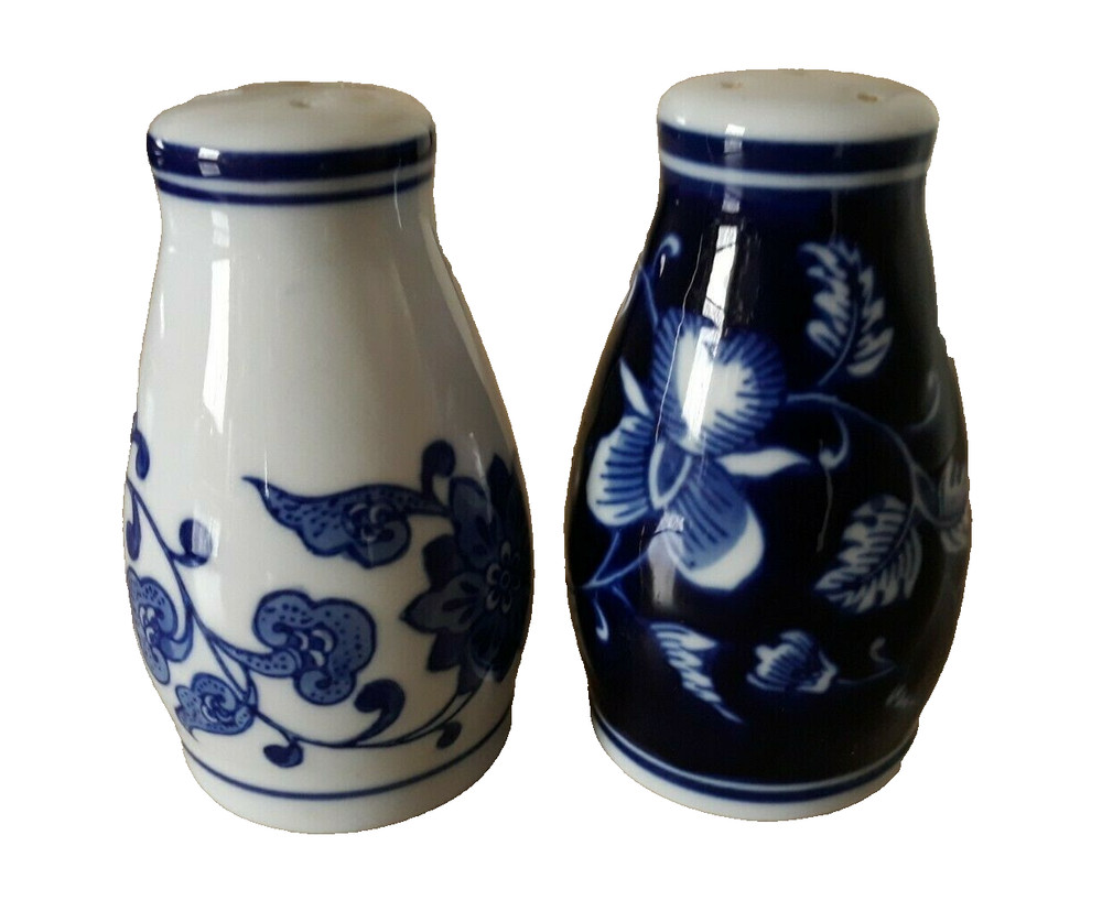 Pier 1 One Imports Mandarin Blue Salt & Pepper Shakers set FREE SHIP