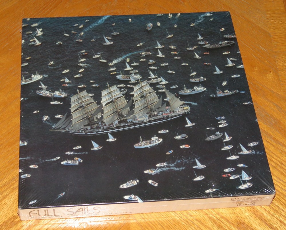 Vintage 1985 EATON 500 Piece Puzzle - Full Sails Sailboat on the Sea - Sealed