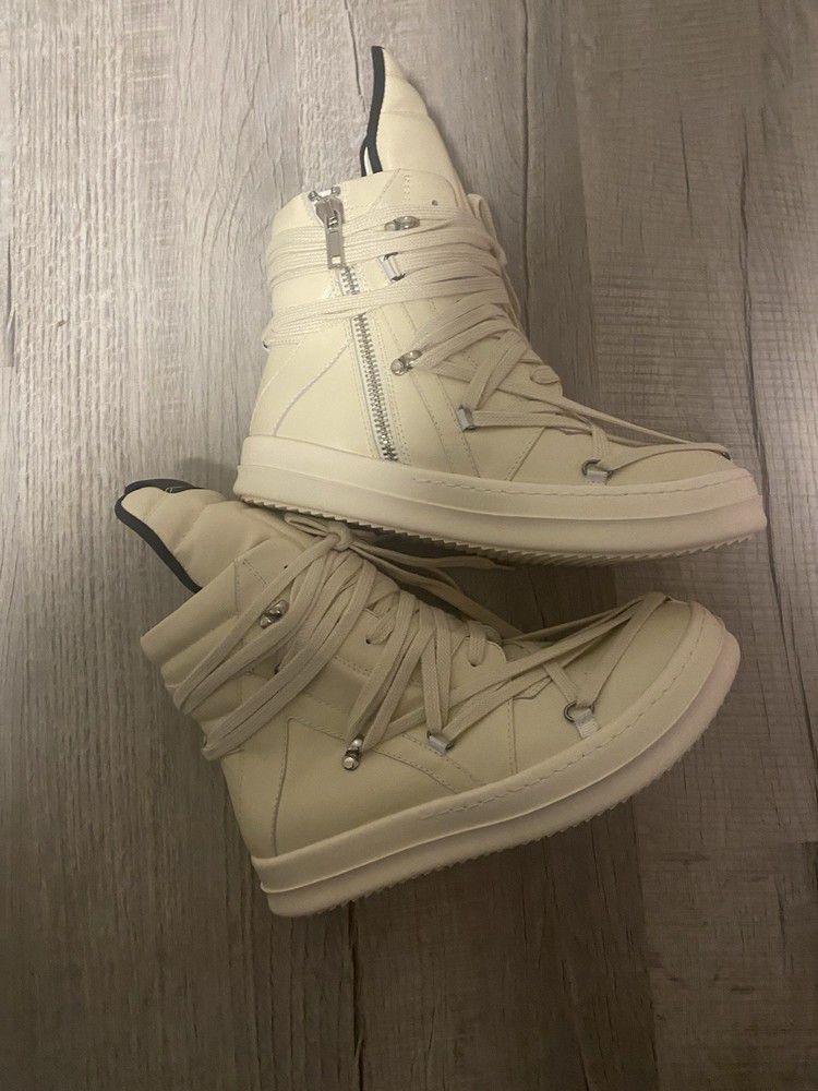 Rick Owens Geobasket Milk Sneaker Size EU41/US 9.5 All white No box