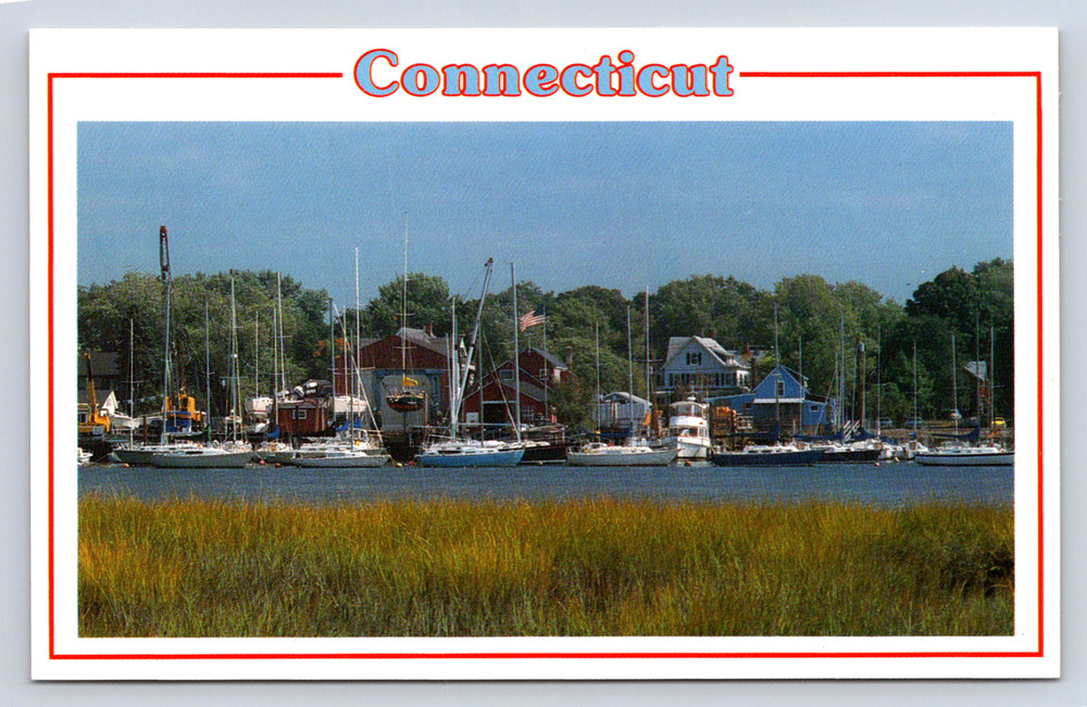Vintage Postcard Rowayton Five Mile River Connecticut Norwalk