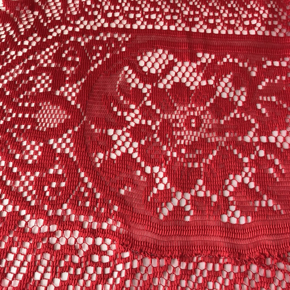 Christmas Valentines Lace Tassel Table Runner Accent Holiday Home Decor Red NEW-image