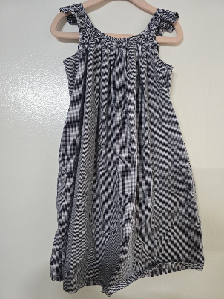 Miller Girls Navy White Gingham Ruffle Sundress Sleeveless Dress Size 6