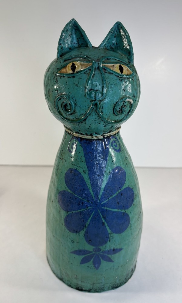 Gemma Taccogna Cat Papier-mâché Piece Sculpture 1960s-70s Mexico SIGNED