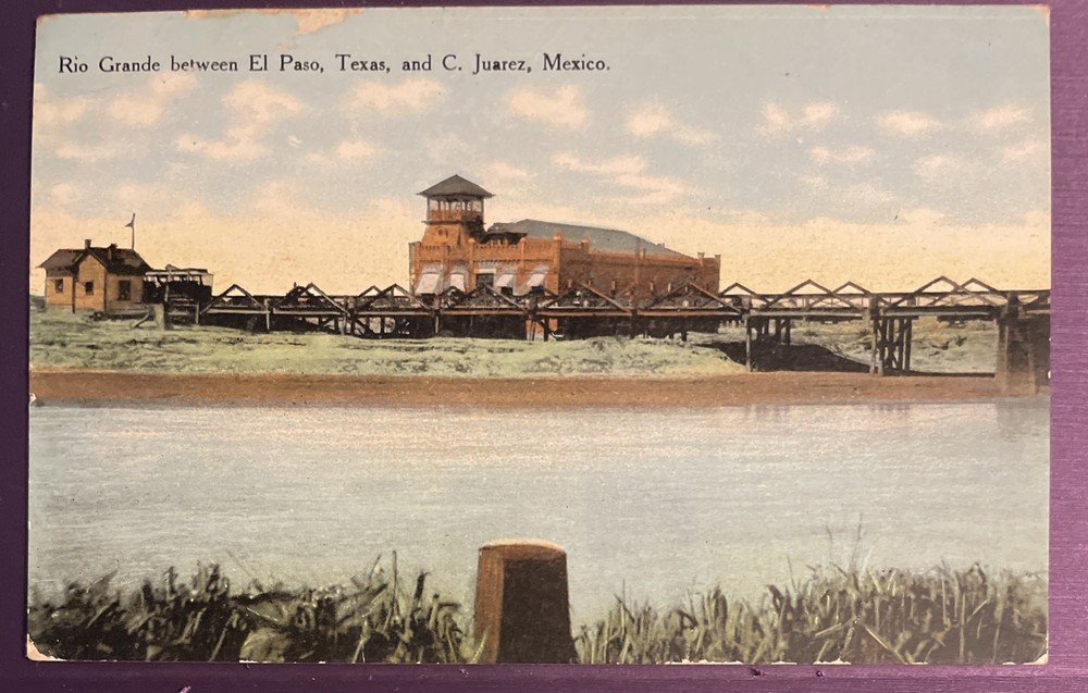 1910c El Paso, TEXAS & Juarez, MEXICO - BORDER - Rio Grande River -